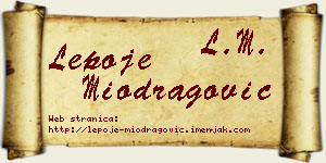 Lepoje Miodragović vizit kartica